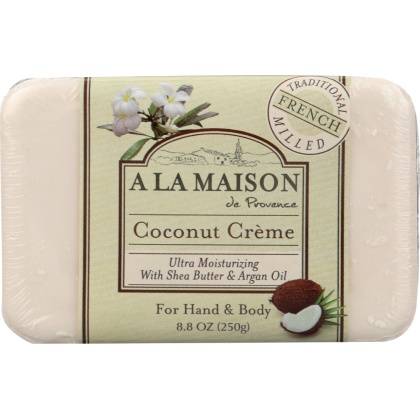 A LA MAISON DE PROVENCE: Hand & Body Bar Soap Coconut Cream, 8.8 oz
