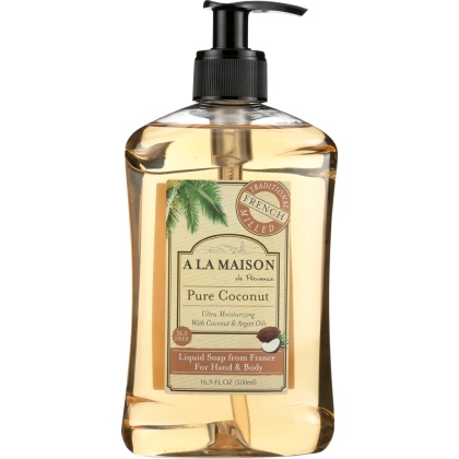 A LA MAISON DE PROVENCE: Hand & Body Liquid Soap Pure Coconut, 16.9 oz