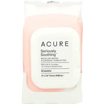 ACURE: Soothing Micellar Water Cleansing Towelettes, 30 Towelletes