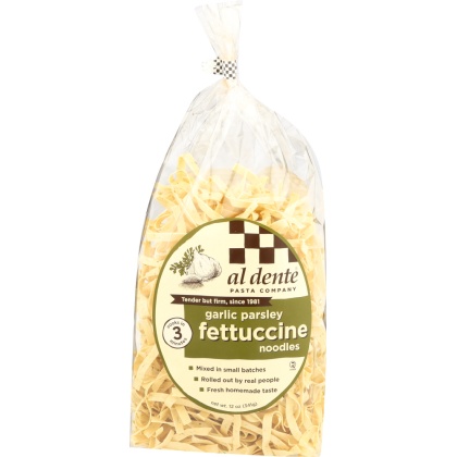 AL DENTE: Garlic Parsley Fettuccine Pasta, 12 oz