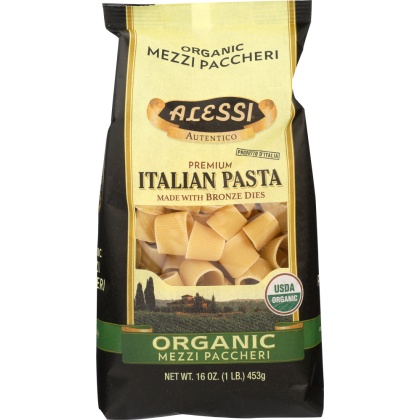 ALESSI: Organic Mezzi Paccheri Italian Pasta, 16 oz