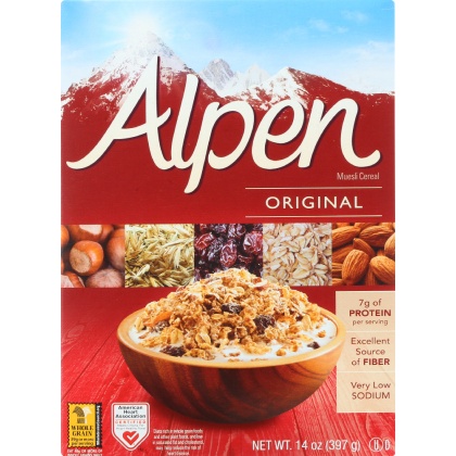 ALPEN: Cereal Muesli Original With Raisin, 14 oz