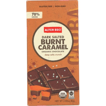 ALTER ECO: Chocolate Bar Dark Salted Burnt Caramel, 2.82 oz
