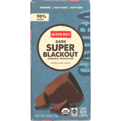 ALTER ECO: Chocolate Bar Super Blackout Organic, 2.65 oz