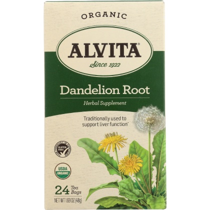 ALVITA: Organic Dandelion Root Tea, 24 Tea Bags