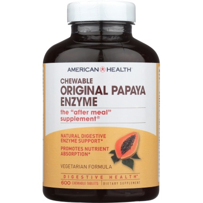 AMERICAN HEALTH: Chewable Original Papaya Enzyme, 600 Tablets