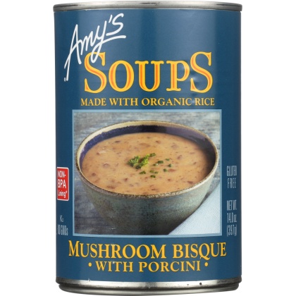 AMY\'S: Mushroom Bisque with Porcini Soup, 14 oz