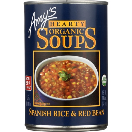 AMY\'S: Organic Hearty Spanish Rice & Red Bean Soup, 14.7 Oz
