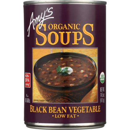 AMY\'S: Organic Soup Low Fat Black Bean Vegetable, 14.5 oz