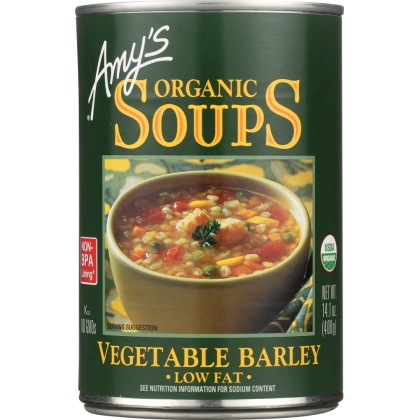 AMY\'S: Organic Soup Low Fat Vegetable Barley, 14.1 oz