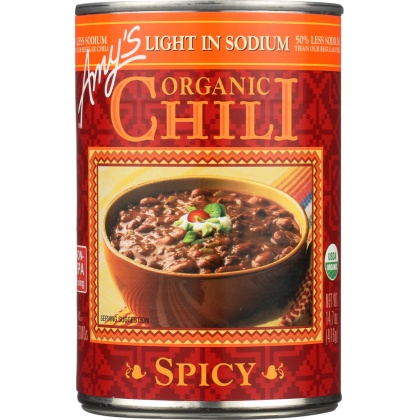 AMYS: Chili Lite Sodium Spicy Gluten Free, 14.7 oz