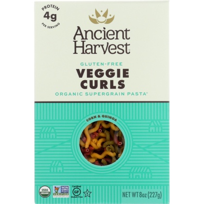 ANCIENT HARVEST: Organic Supergrain Pasta Veggie Curls Gluten Free, 8 oz