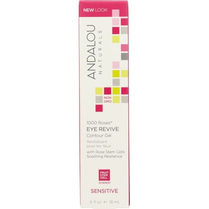 ANDALOU NATURALS: 1000 Roses Eye Revive Contour Gel Sensitive, 0.6 oz