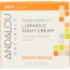 ANDALOU NATURALS: Luminous Night Cream Purple Carrot + C Brightening, 1.7 Oz