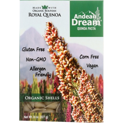 ANDEAN DREAM: Quinoa and Corn Shells Pasta Gluten Free, 8 oz