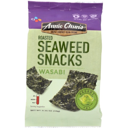 Annie Chun\'s Wasabi Roasted Seaweed Snacks Hot, 0.35 Oz