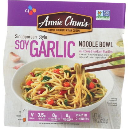 ANNIE CHUNS: Singaporean-Style Soy Garlic Noodle Bowl, 7.9 oz