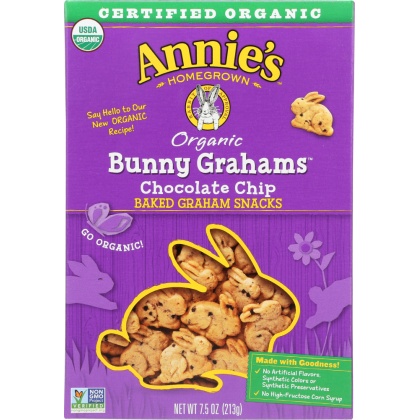 ANNIE\'S HOMEGROWN: Bunny Grahams Chocolate Chip, 7.5 oz