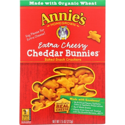 ANNIE\'S HOMEGROWN: Cheddar Bunnies Extra Cheesy, 7.5 Oz