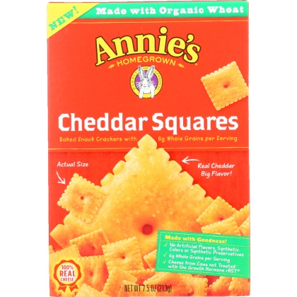 ANNIE\'S HOMEGROWN: Cheddar Squares, 7.5 oz