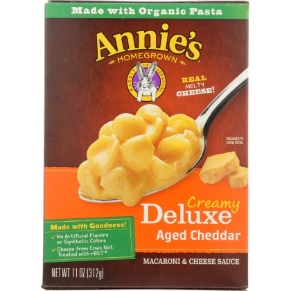 ANNIE\'S HOMEGROWN: Creamy Deluxe Shells & Real Aged Cheddar Sauce, 11 Oz