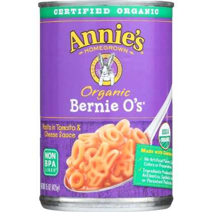 ANNIE\'S HOMEGROWN: Organic Bernie O\'s Pasta in Tomato & Cheese Sauce, 15 Oz