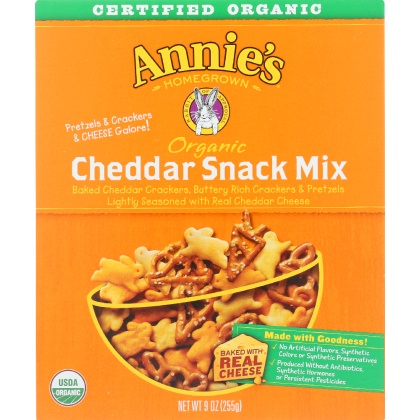 ANNIE\'S HOMEGROWN: Organic Cheddar Snack Mix, 9 oz