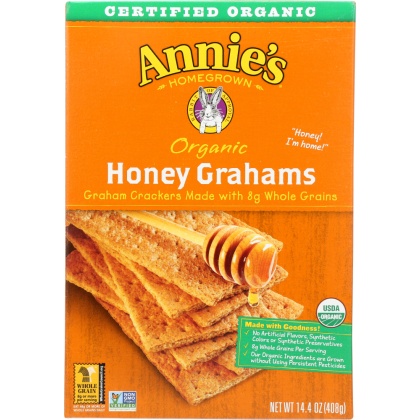 ANNIE\'S HOMEGROWN: Organic Graham Crackers Honey, 14.4 oz