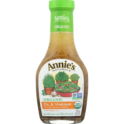 ANNIES HOMEGROWN: Organic Oil and Vinegar Vinaigrette Dressing, 8 oz