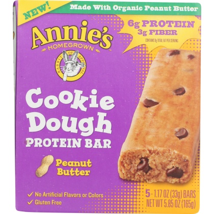 ANNIES HOMEGROWN: Peanut Butter Cookie Dough Protein Bar, 5.85 oz