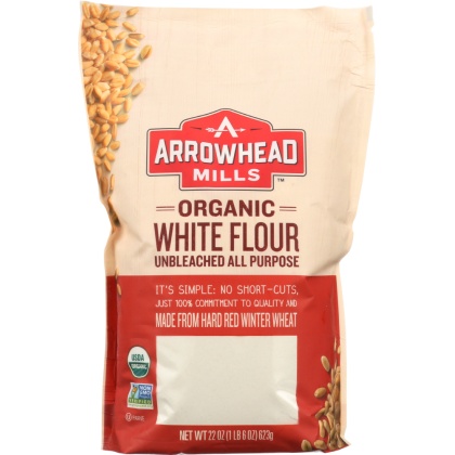 ARROWHEAD MILLS: Flour White Unbleached Organic, 22 oz