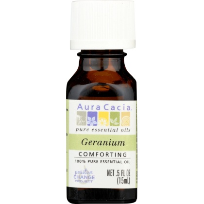 AURA CACIA: 100% Pure Essential Oil Geranium, 0.5 Oz