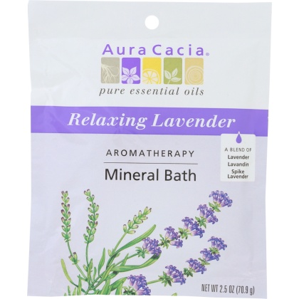 AURA CACIA: Aromatherapy Mineral Bath Relaxing Lavender, 2.5 oz