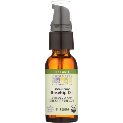 AURA CACIA: Organic Rosehip Oil with Vitamin E Natural Skin Care, 1 oz