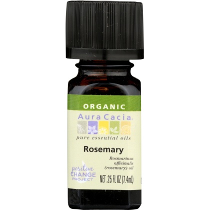 AURA CACIA: Organic Rosemary Essential Oil, 0.25 oz