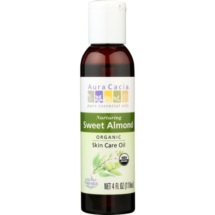AURA CACIA: Organic Skin Care Oil Nuturing Sweet Almond, 4 oz