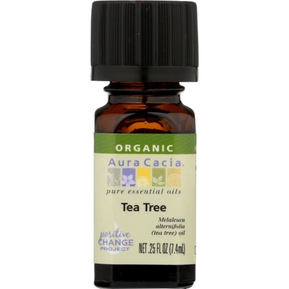 AURA CACIA: Organic Tea Tree Essential Oil, 0.25 oz