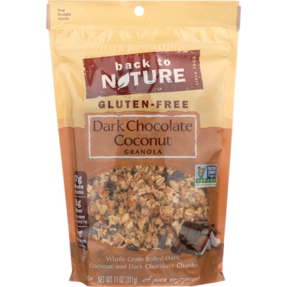 BACK TO NATURE: Gluten Free Dark Chocolate Coconut Granola, 11 oz
