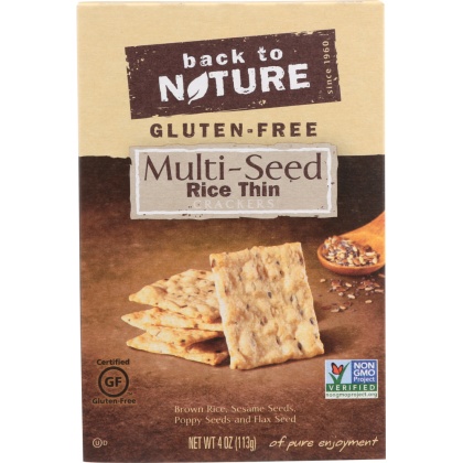 BACK TO NATURE: Gluten Free Rice Thins Multi-seed, 4 oz