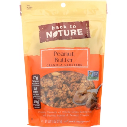 BACK TO NATURE: Non GMO Peanut Butter Granola Clusters, 11 oz