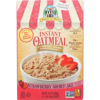 BAKERY ON MAIN: Instant Oatmeal Gluten Free Strawberry Shortcake, 10.56 oz