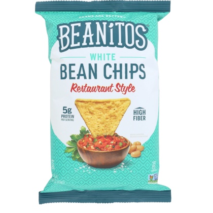 BEANITOS: White Bean Chips with Sea Salt Restaurant Style, 6 oz