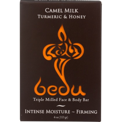 BEDU: Turmeric and Honey Camel Milk Soap Bar, 4 oz