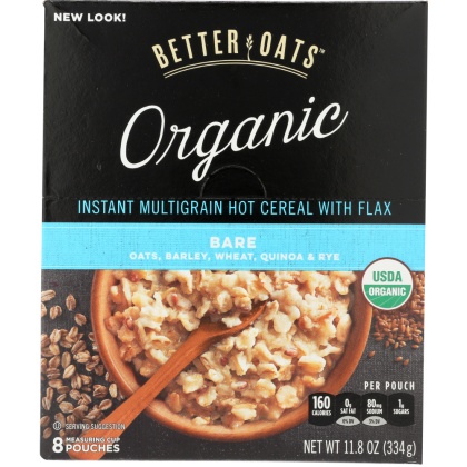 BETTER OATS: Instant Multigrain Hot Cereal with Flax, 11.8 oz