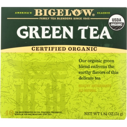 BIGELOW: Green Tea Organic 40 Bags, 1.82 oz