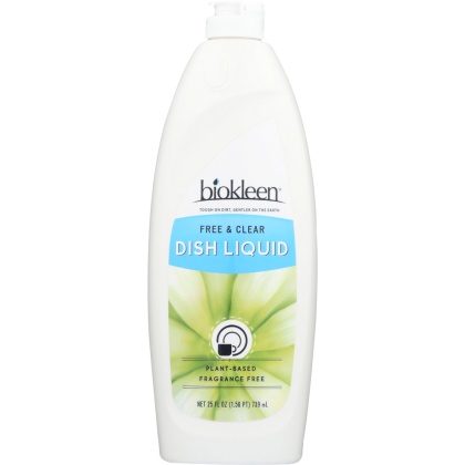 BIO KLEEN: Dish Liquid Free & Clear, 25 oz