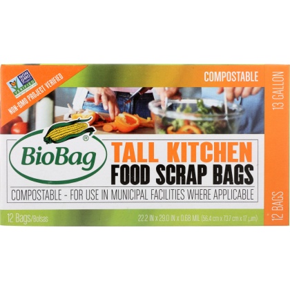 BIOBAG: Tall Kitchen 13 Gallon Food Scrap Bags, 12 pc