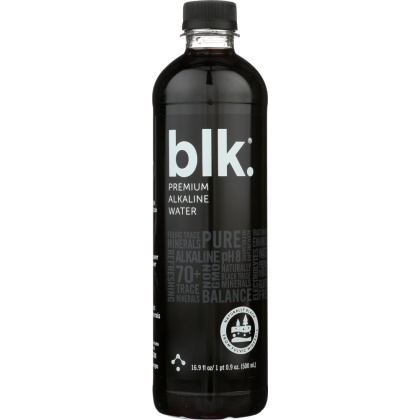 BLK BEVERAGES: Premium Alkaline Water Naturally Black, 16.9 oz