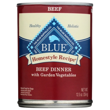 BLUE BUFFALO: Homestyle Recipe Adult Dog Food Beef Dinner with Garden Vegetables, 12.50 oz