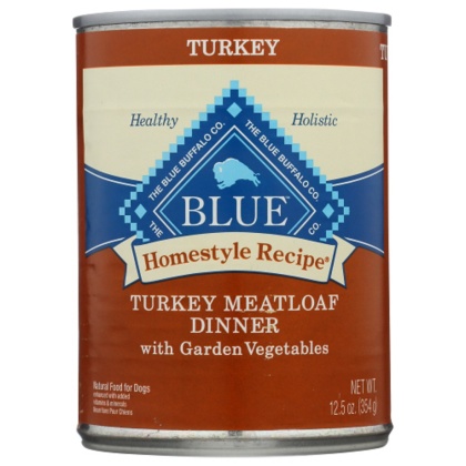 BLUE BUFFALO: Homestyle Recipe Adult Dog Food Turkey Meatloaf Dinner with Garden Vegetables, 12.50 oz